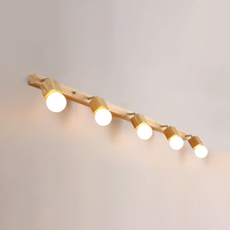 Stornfield | Modern Wooden Makeup Mirror with Light, Adjustable Wall Arm, Cosmetic Wall Lights for Bathroom