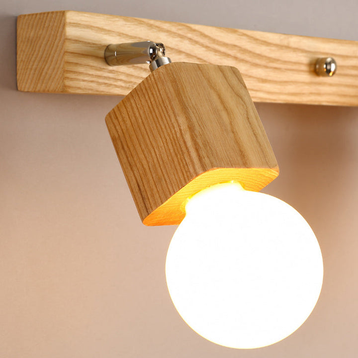 Stornfield | Modern Wooden Makeup Mirror with Light, Adjustable Wall Arm, Cosmetic Wall Lights for Bathroom