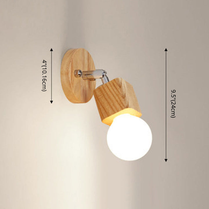 Stornfield | Modern Wooden Makeup Mirror with Light, Adjustable Wall Arm, Cosmetic Wall Lights for Bathroom