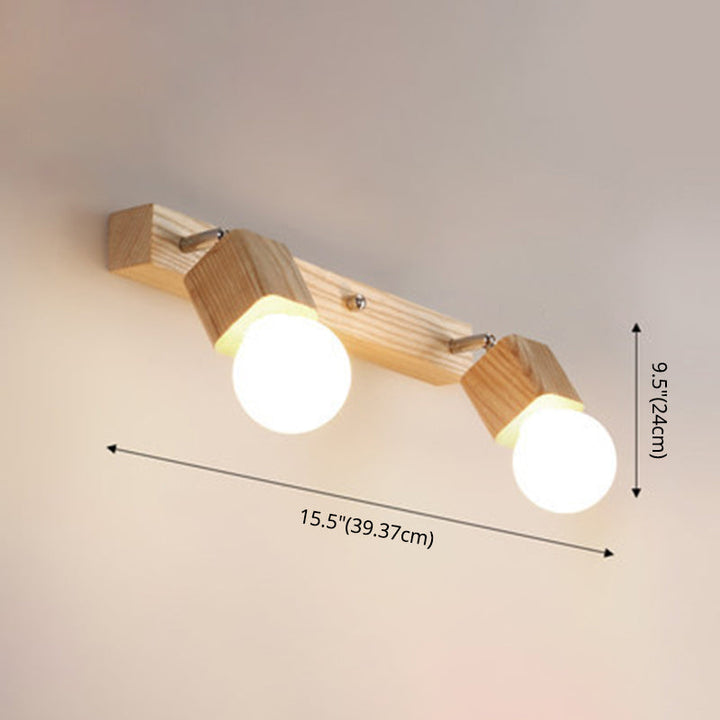 Stornfield | Modern Wooden Makeup Mirror with Light, Adjustable Wall Arm, Cosmetic Wall Lights for Bathroom