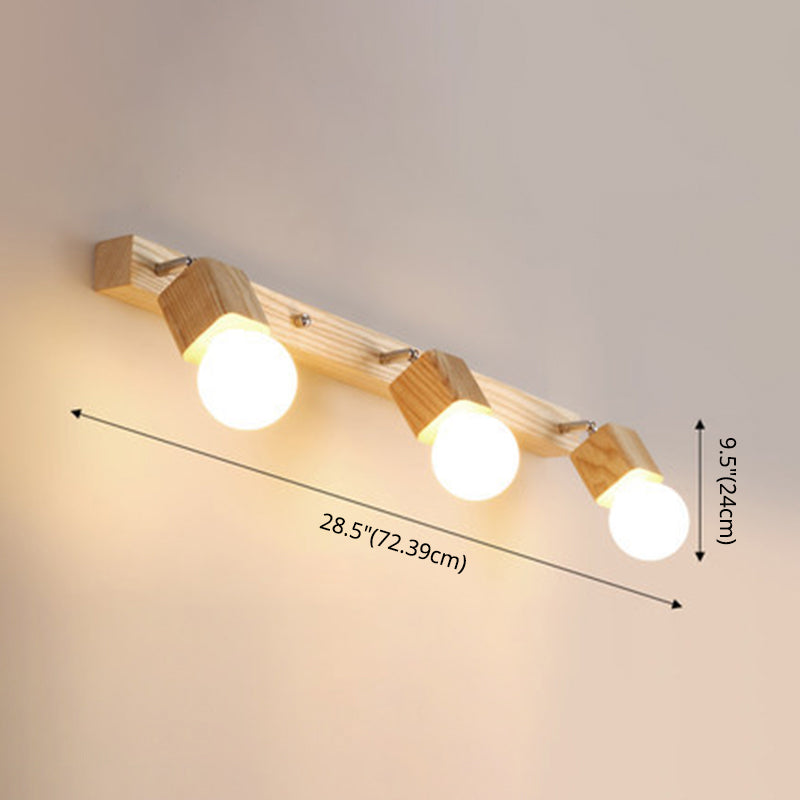 Stornfield | Modern Wooden Makeup Mirror with Light, Adjustable Wall Arm, Cosmetic Wall Lights for Bathroom