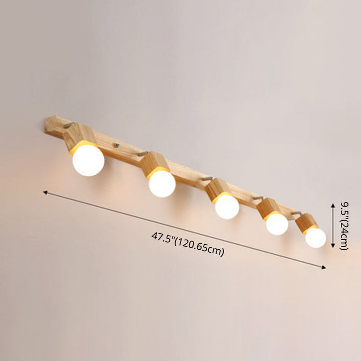 Stornfield | Modern Wooden Makeup Mirror with Light, Adjustable Wall Arm, Cosmetic Wall Lights for Bathroom