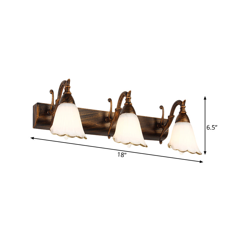 Stornfield | Classic Flower Opal Glass 2/3/4-Light Bronze/White Bathroom Vanity Wall Sconce