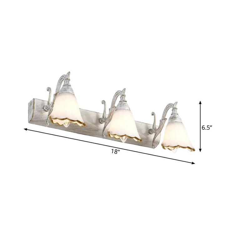 Stornfield | Classic Flower Opal Glass 2/3/4-Light Bronze/White Bathroom Vanity Wall Sconce