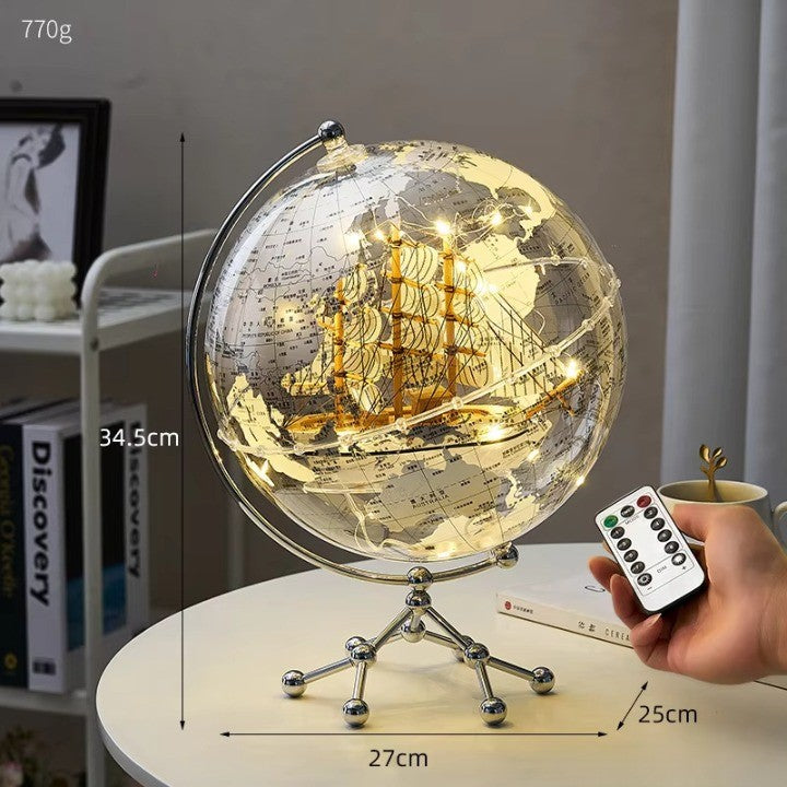 Golden Sail World Map Decor LED Light | Stornfield