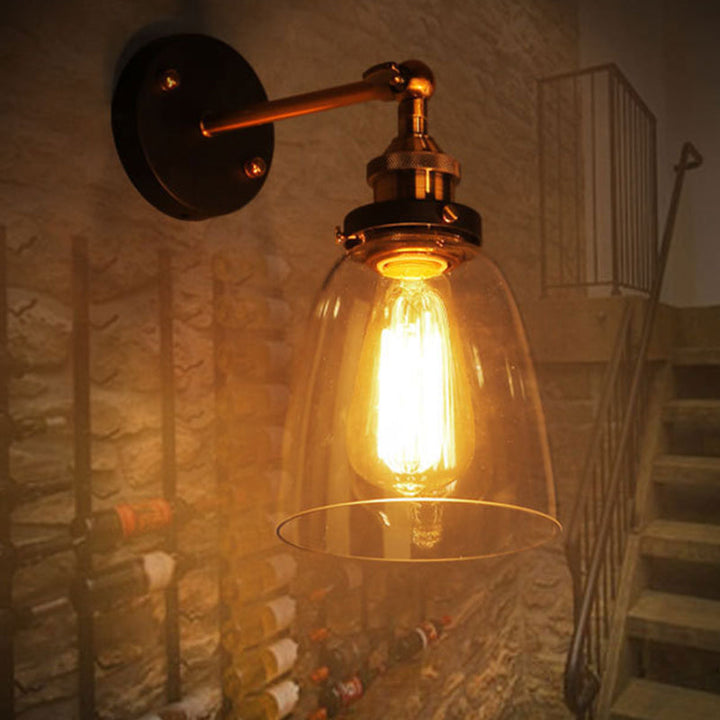 Oval Vanity Wall Light Fixtures Retro Industrial Style Glass Single  Vanity Light | Stornfield