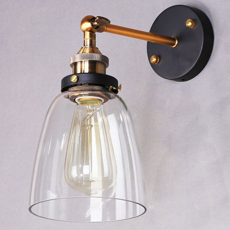 Oval Vanity Wall Light Fixtures Retro Industrial Style Glass Single  Vanity Light | Stornfield