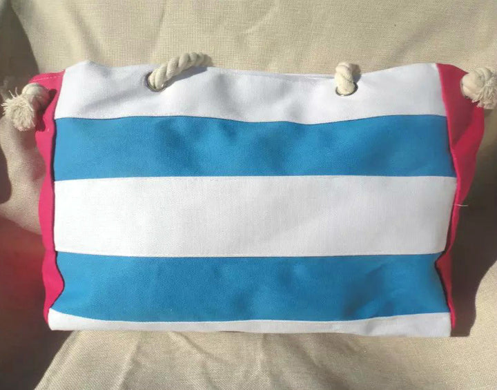 Shopping bag with maritime stripes and robust rope handles Stornfield
