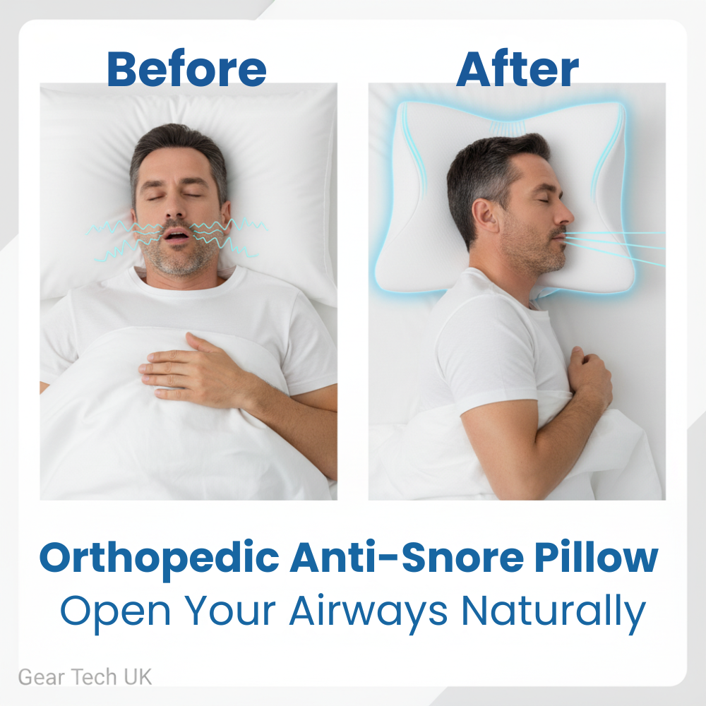 Stornfield | Pillow for Sleep Apnea & Snoring Relief – Ergonomic Memory Foam Anti-Snore Pillow for Better Breathing & Deep Sleep Support
