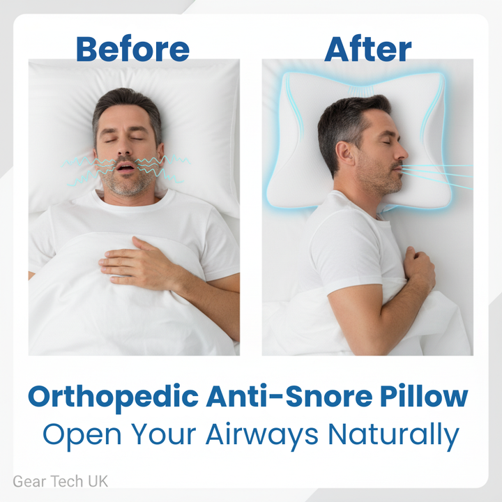 Stornfield | Pillow for Sleep Apnea & Snoring Relief – Ergonomic Memory Foam Anti-Snore Pillow for Better Breathing & Deep Sleep Support