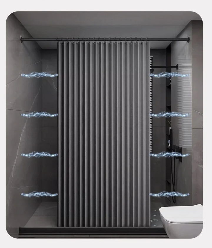 MagnaFold Foldable Shower Curtain with Magnets Stornfield