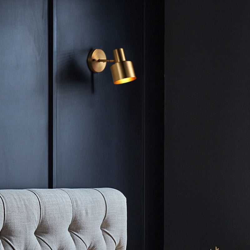 Metal Brass Wall Vanity Light Cylinder 1/2/3-Bulb LED Traditionalist Sconce Light Fixture for Bathroom | Stornfield