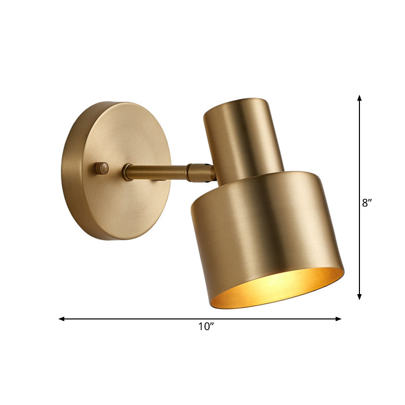 Metal Brass Wall Vanity Light Cylinder 1/2/3-Bulb LED Traditionalist Sconce Light Fixture for Bathroom | Stornfield