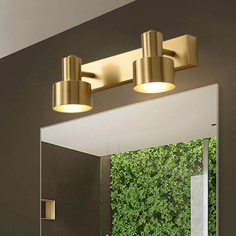 Metal Brass Wall Vanity Light Cylinder 1/2/3-Bulb LED Traditionalist Sconce Light Fixture for Bathroom | Stornfield