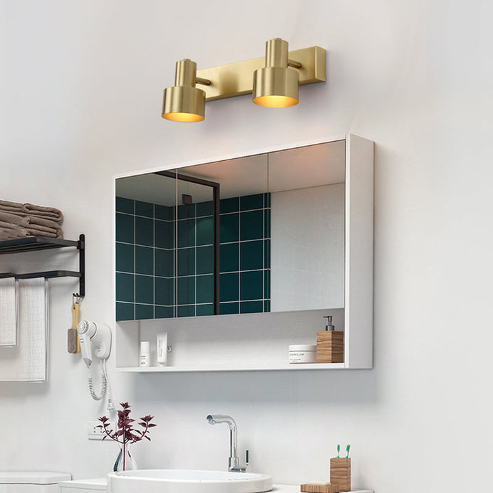 Metal Brass Wall Vanity Light Cylinder 1/2/3-Bulb LED Traditionalist Sconce Light Fixture for Bathroom | Stornfield