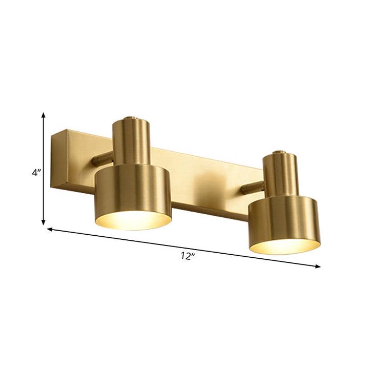 Metal Brass Wall Vanity Light Cylinder 1/2/3-Bulb LED Traditionalist Sconce Light Fixture for Bathroom | Stornfield