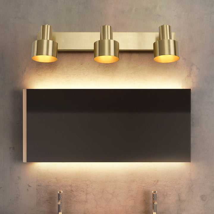Metal Brass Wall Vanity Light Cylinder 1/2/3-Bulb LED Traditionalist Sconce Light Fixture for Bathroom | Stornfield