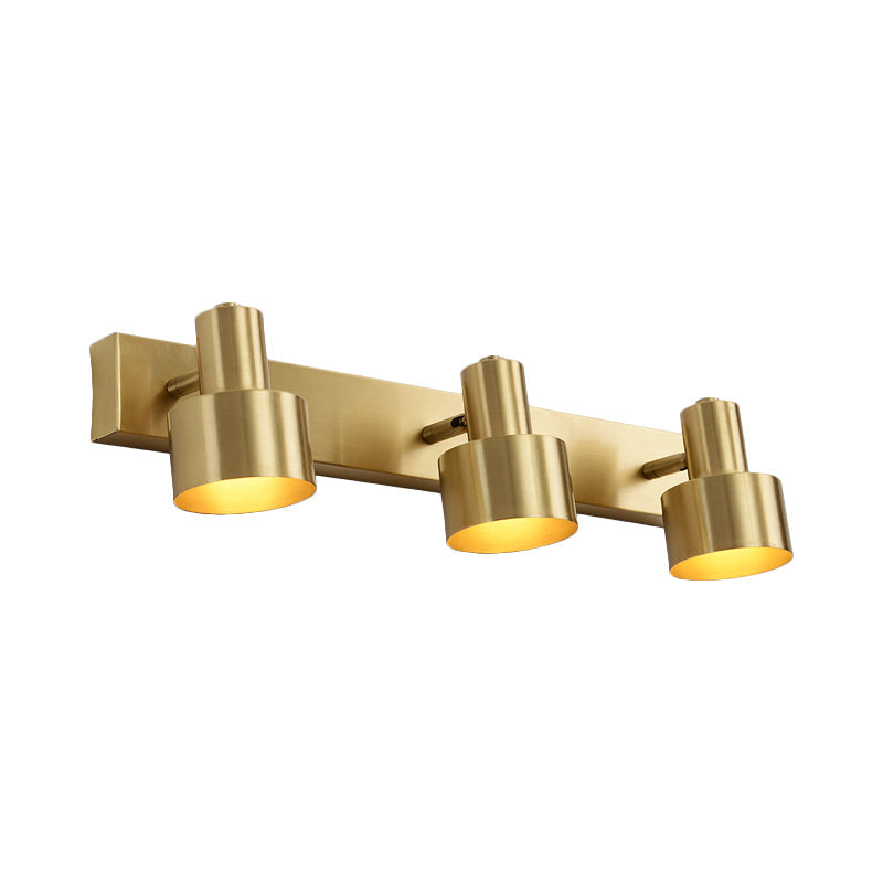 Metal Brass Wall Vanity Light Cylinder 1/2/3-Bulb LED Traditionalist Sconce Light Fixture for Bathroom | Stornfield