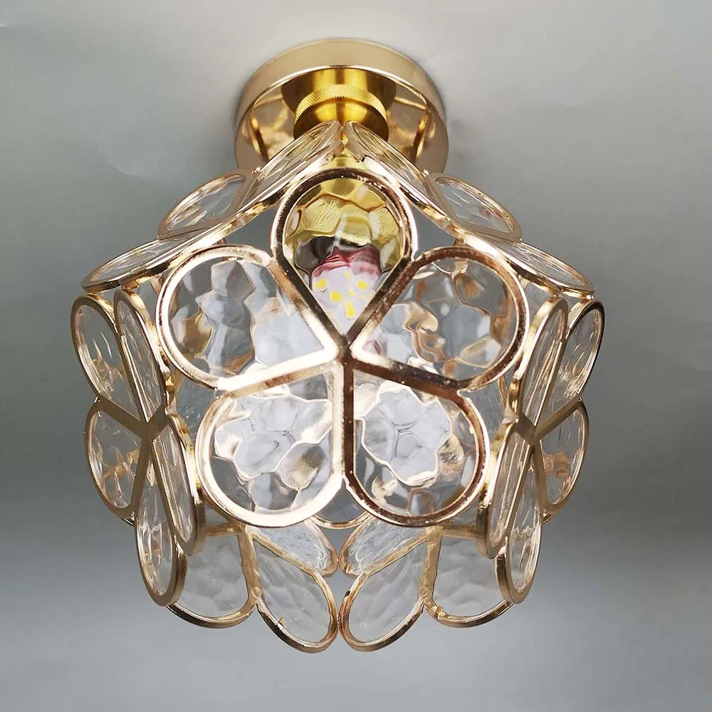 Artistic Glass Ceiling Lamp with Floral Pattern - FlowerHall | Stornfield