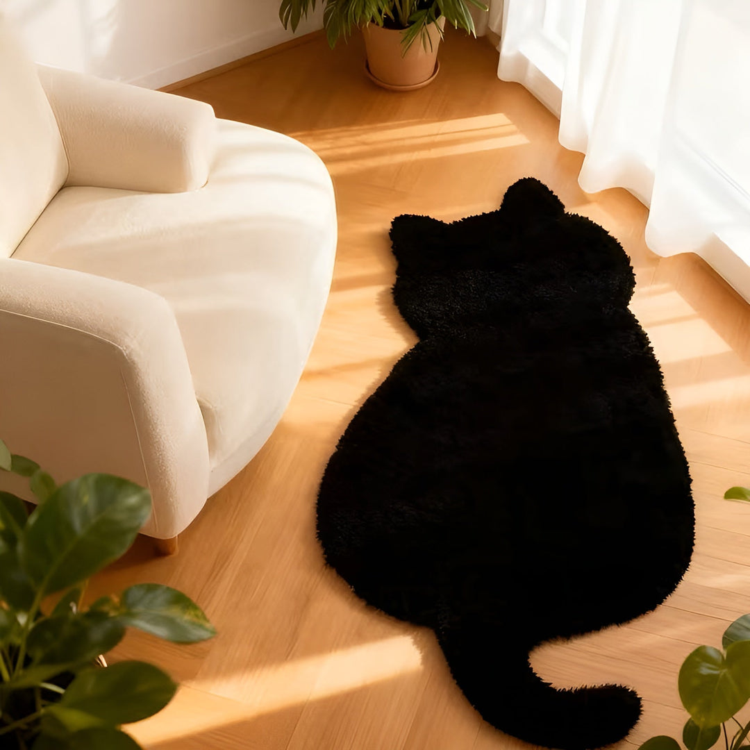 Smaller rug in cat shape – Soft and cozy | Perfect for sofa, shelf or dresser | Stornfield