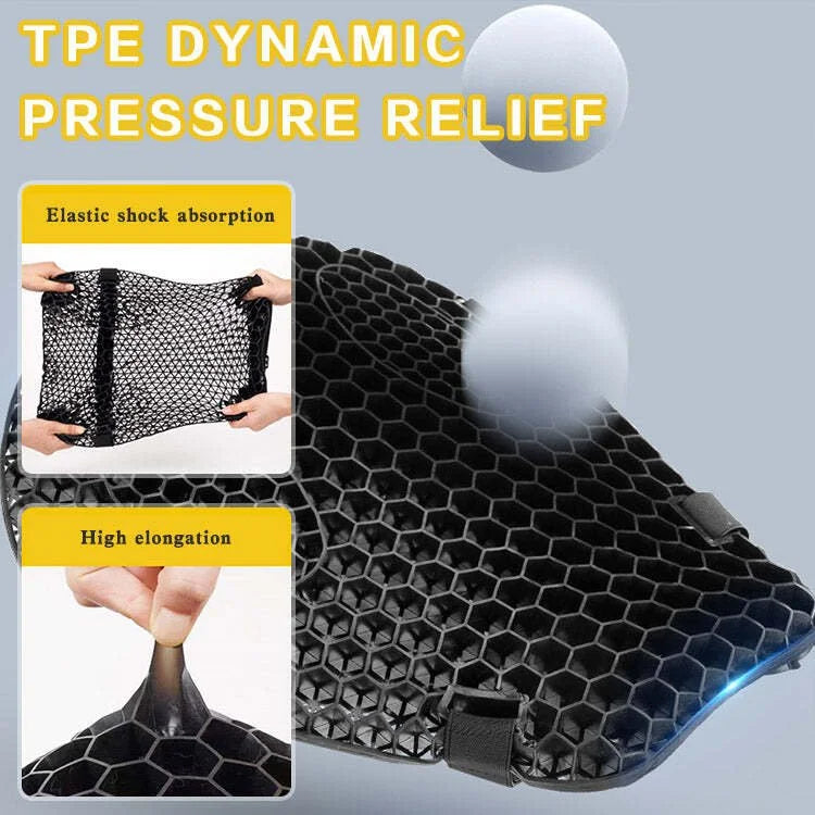 Stornfield | HoneyRide – 3D Honeycomb Shock-Relief Motorcycle Seat Cushion