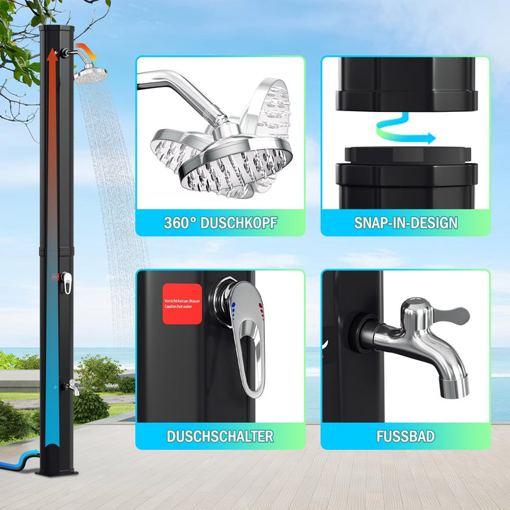 Solar shower 35L garden shower incl. protective cover | Stornfield