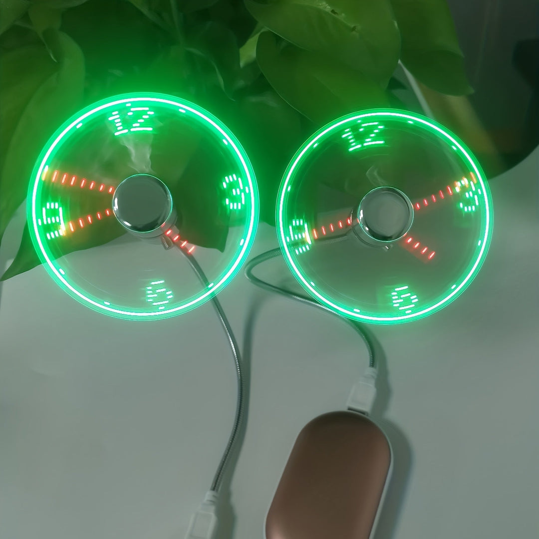 USB Desk Fan with LED Clock Display | Stornfield