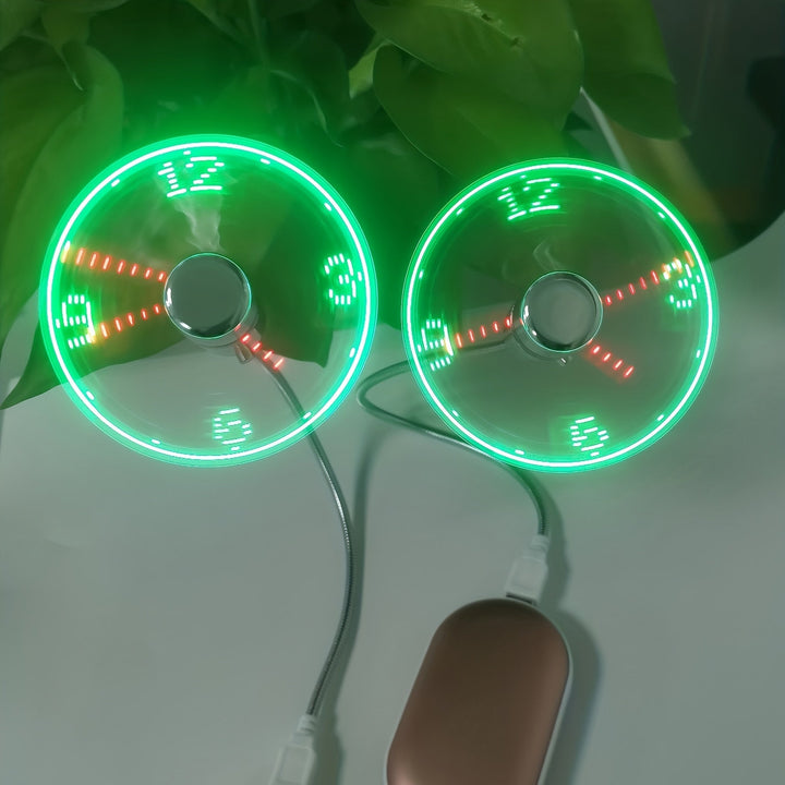 USB Desk Fan with LED Clock Display | Stornfield