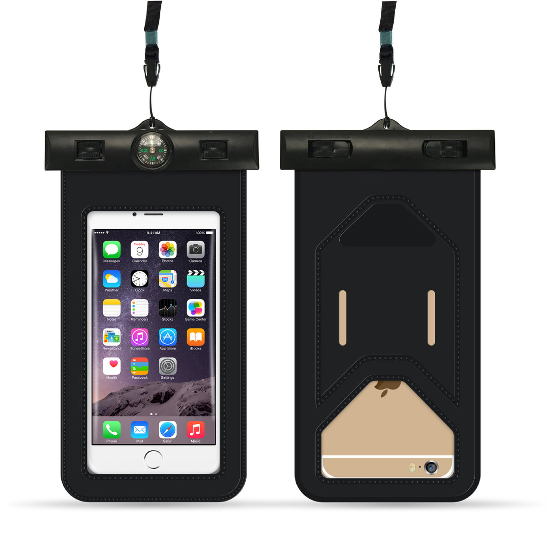 Waterproof smartphone case with card slot and integrated compass Stornfield