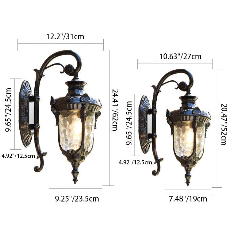 Traditional European Cylinder Lantern Aluminum Glass 1-Light Outdoor Wall Sconce Lamp For Outdoor Patio | Stornfield