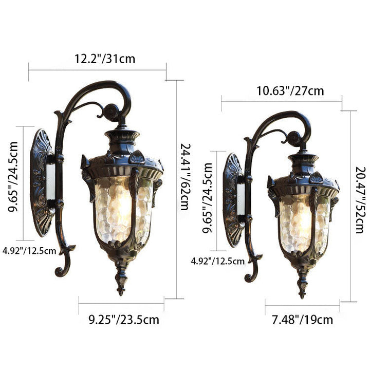 Traditional European Cylinder Lantern Aluminum Glass 1-Light Outdoor Wall Sconce Lamp For Outdoor Patio | Stornfield