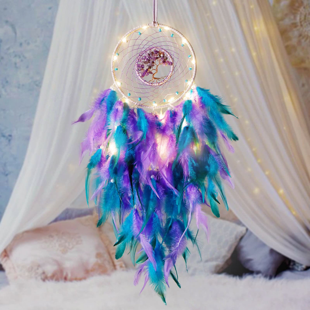 Stornfield | Frendorf Tree of Life Crystal Feather Sparkle Dream Catcher