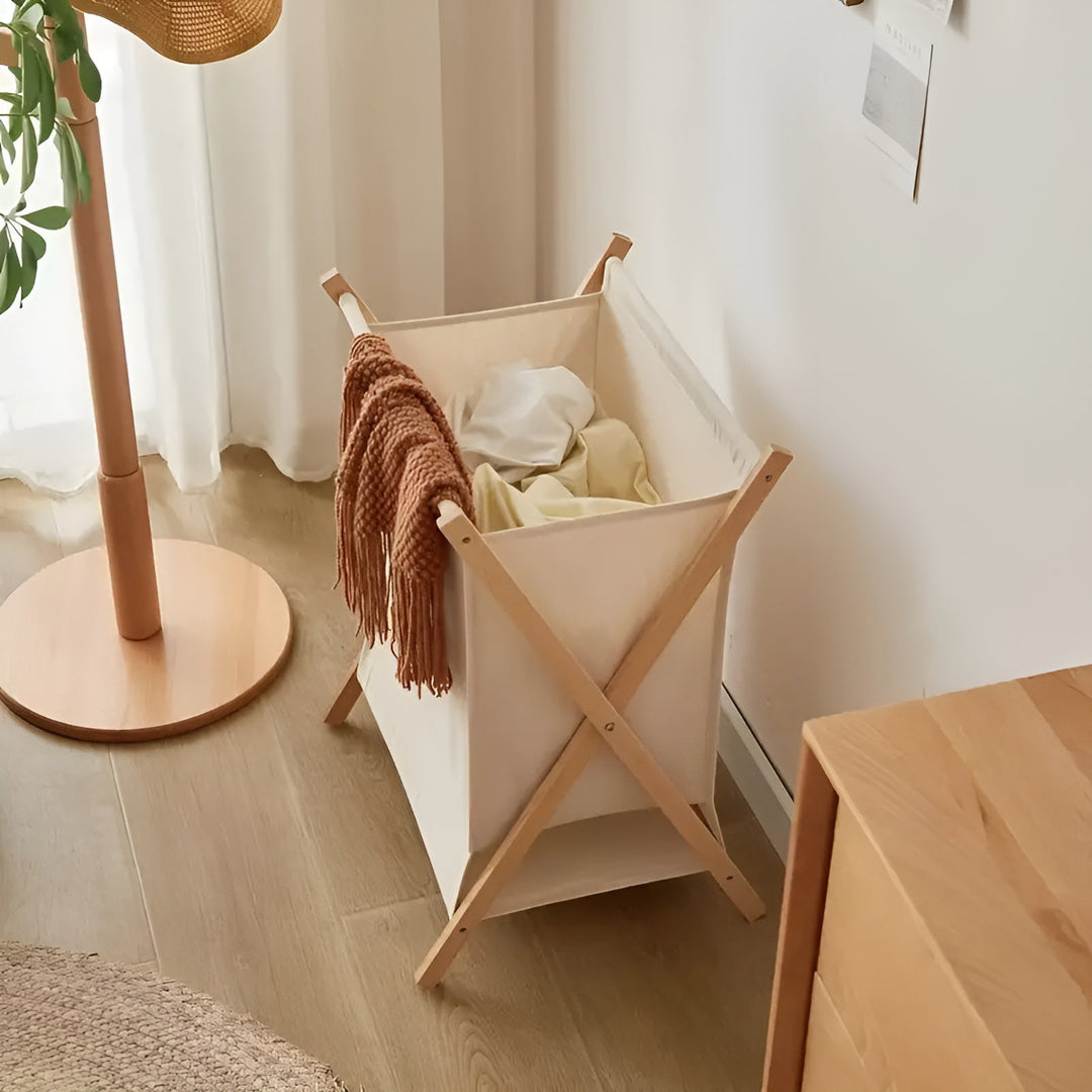 FoldaStornfielde laundry basket made of wood – Robust wooden design | Decorative and functional | Stornfield