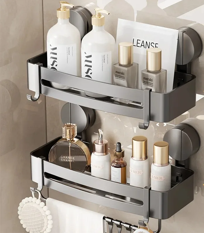 AquaGrip – Luxury Suction Cup Bath Shelf, No Drilling Required Stornfield