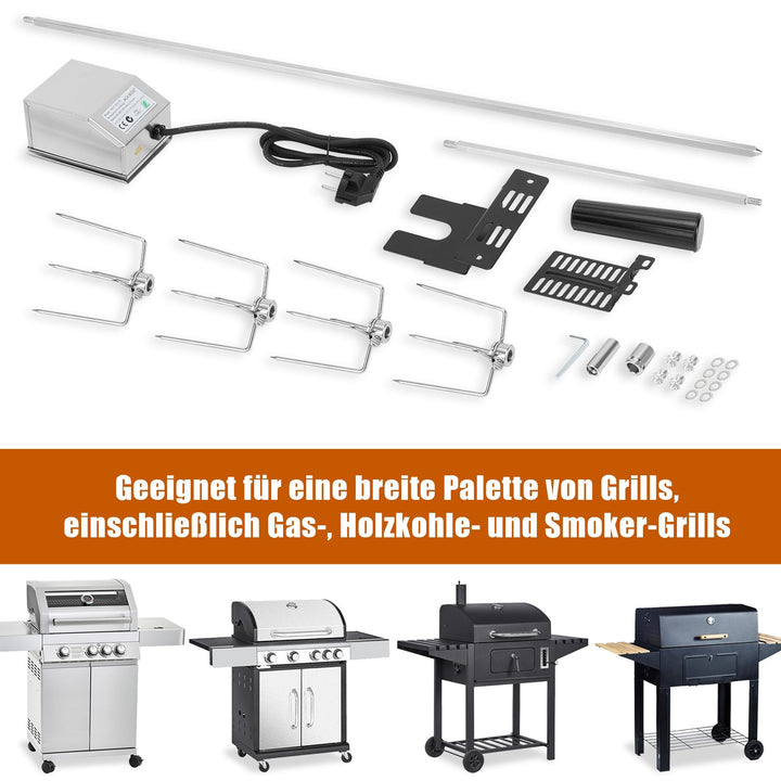BBQ Grill Skewer Stainless Steel Motor 4x Meat Needle | Stornfield