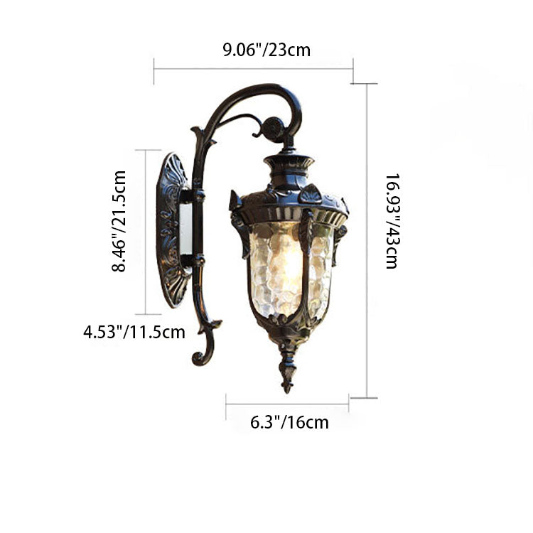 Traditional European Cylinder Lantern Aluminum Glass 1-Light Outdoor Wall Sconce Lamp For Outdoor Patio | Stornfield