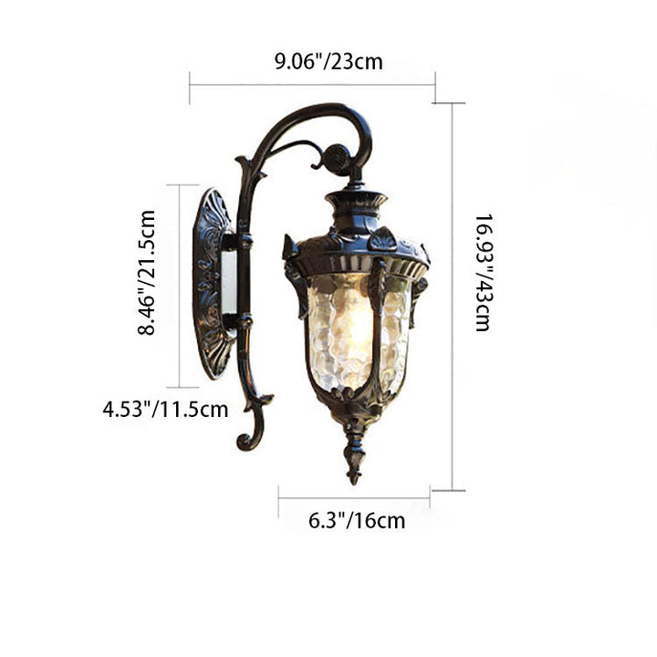 Traditional European Cylinder Lantern Aluminum Glass 1-Light Outdoor Wall Sconce Lamp For Outdoor Patio | Stornfield