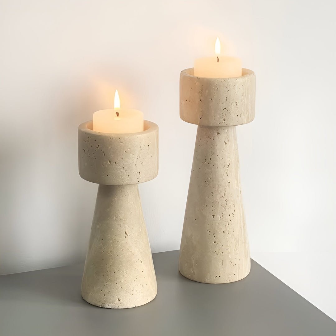MarStornfielde candle holder made of natural stone – Elegant & Decorative | Polished for taStornfielde, wedding and living space | Stornfield