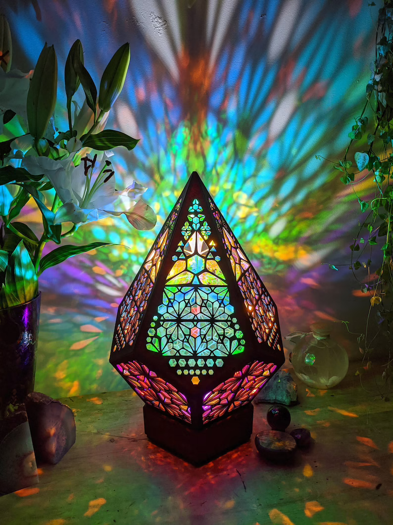Stained Glass Style LED Table Lamp - LumiAura | Stornfield