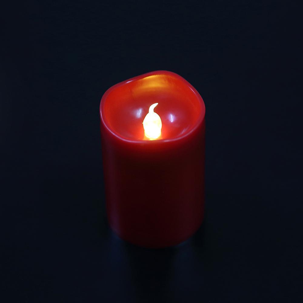 LED candles made of plastic 6 pcs. in red (5.0 x 7.4 cm.) | Stornfield