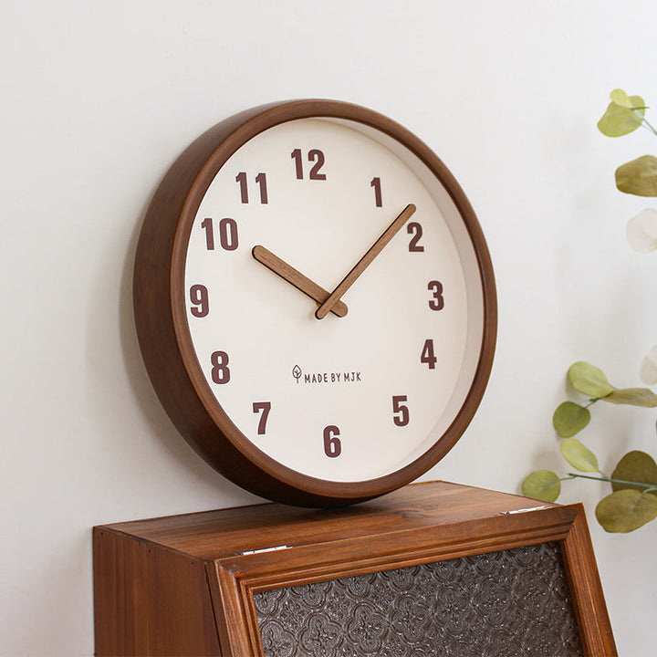 Stornfield | Natural Wood Silent Round Wall Clock Decorative Clock