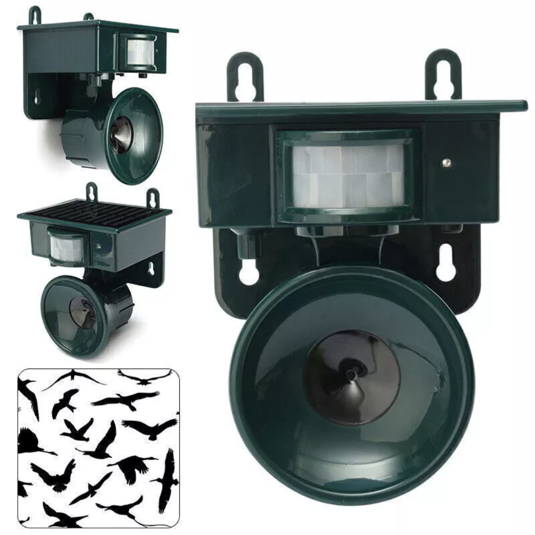 Stornfield | TerraGuard – Weatherproof Solar Bird Repeller with PIR Motion Sensor & Natural Sound Deterrent