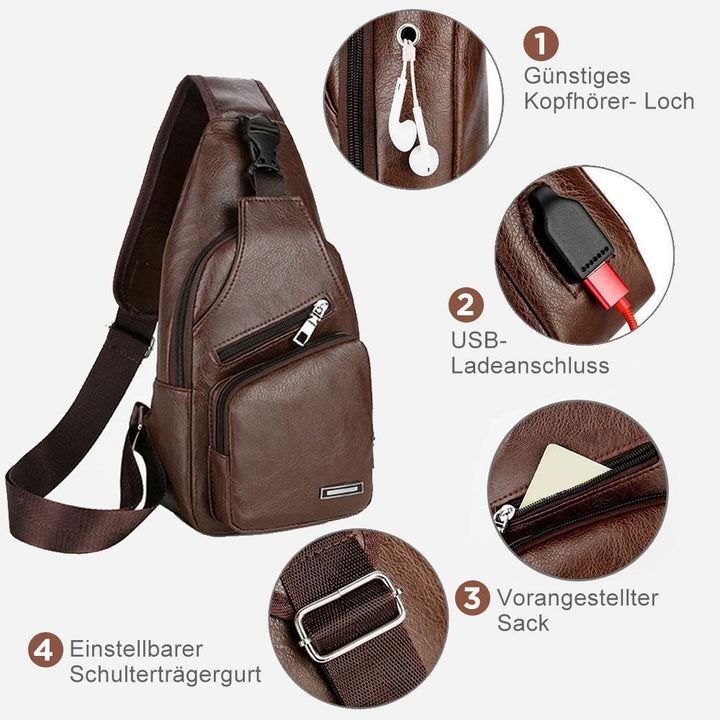 Shoulder bag crossbody bag for men with USB charging port | Stornfield