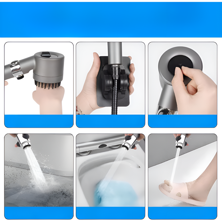 HydroPower Showerhead – High-pressure showerhead with 3 modes and massage brush | Stornfield