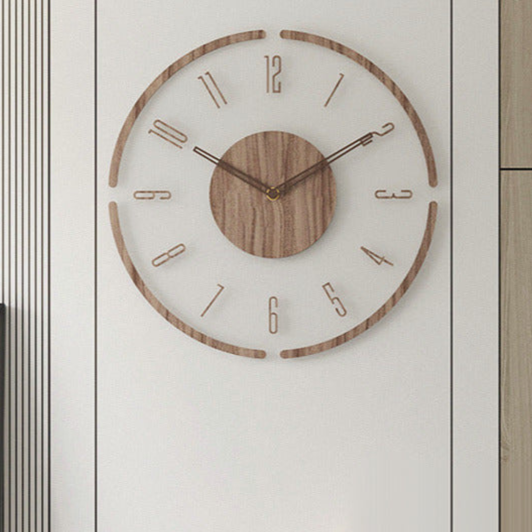 35cm Nordic Minimalist Wall Clock made of solid wood | Stornfield