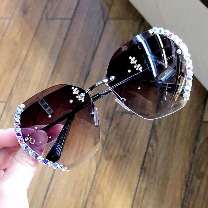 Rimless Sunglasses with Crystal | Stornfield