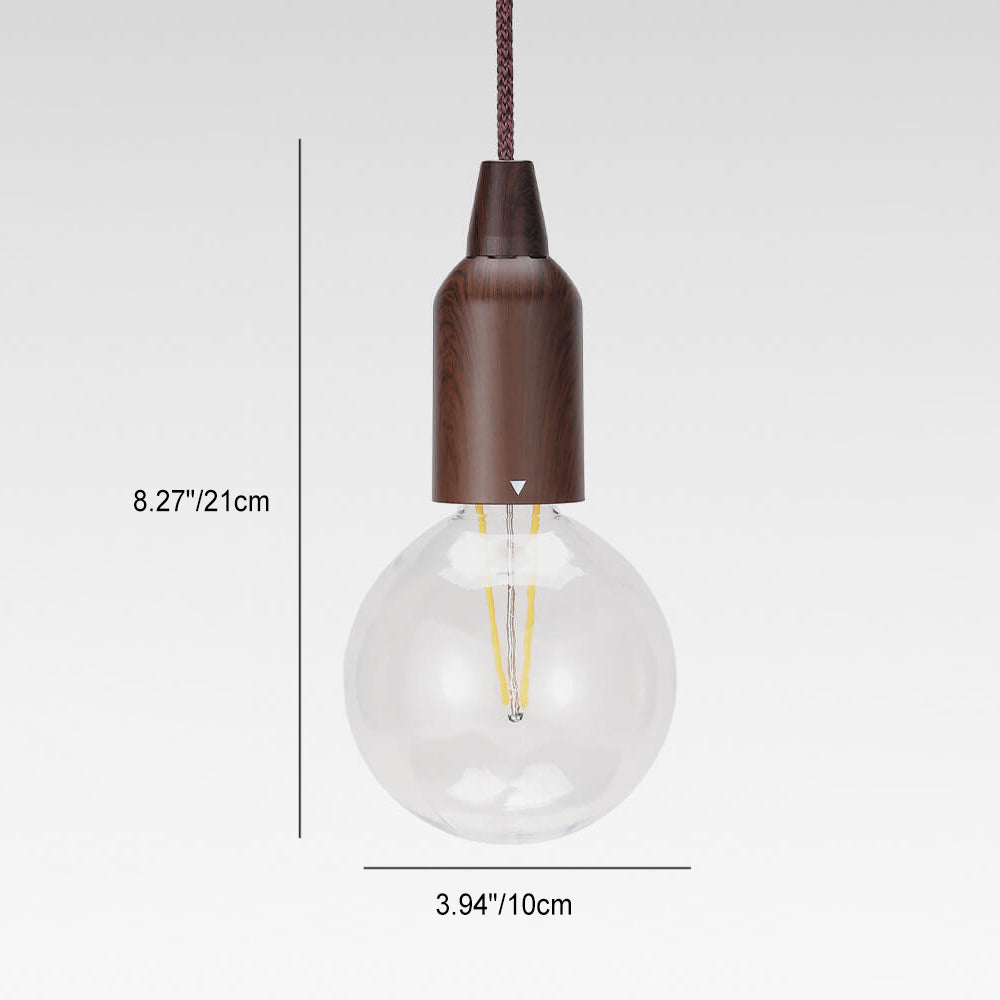 Retro Portable Waterproof Wood Round Cone Battery USB 1-Light Camping Outdoor Light | Stornfield