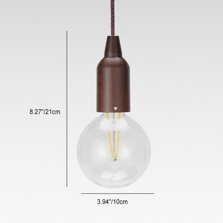 Retro Portable Waterproof Wood Round Cone Battery USB 1-Light Camping Outdoor Light | Stornfield
