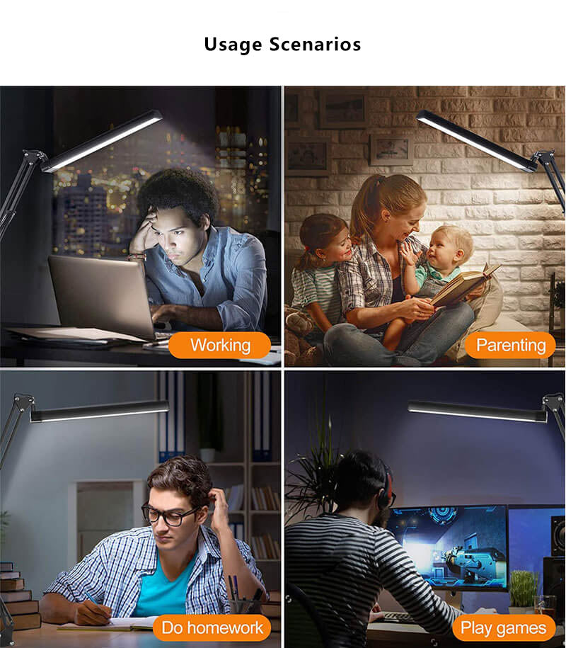 Stornfield | LED Eye-Protection Clip-On USB Reading Light with Long Foldable Arm