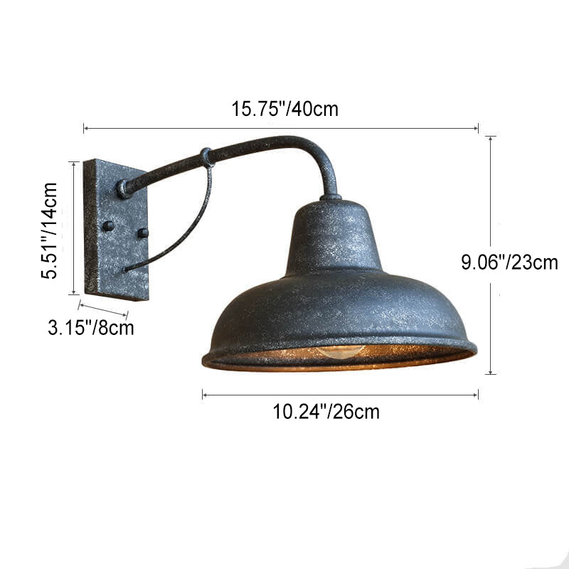 Vintage Iron Barn Waterproof Outdoor 1-Light Wall Sconce Lamp | Stornfield